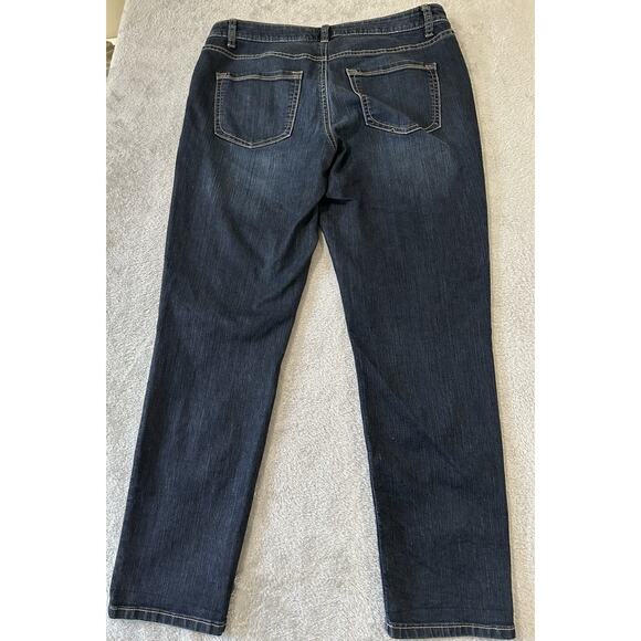 Apt. 9 Jeans Straight Capri Mid Rise Blue Denim Dark Wash Womens sz 10 - Picture 6 of 6